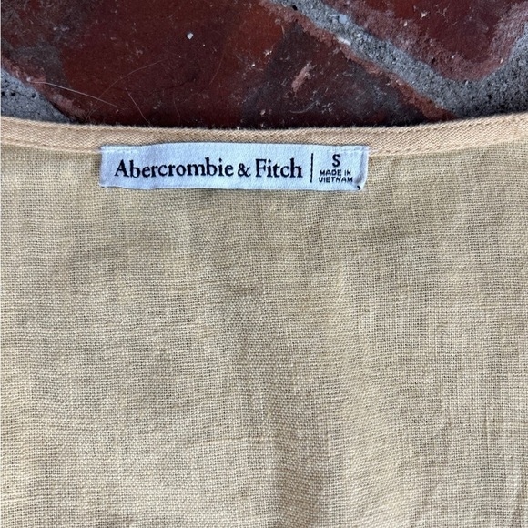 Abercrombie and Fitch Linen Blend Tie Crop Top and Wide Leg Pant Set - Picture 4 of 4